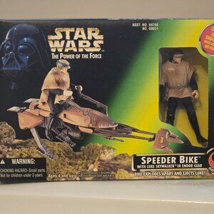 1996 Star Wars SPEEDER BIKE with LUKE SKYWALKER In Endor Gear Action Figure